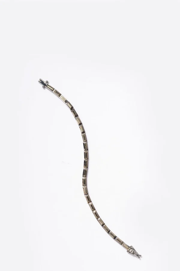 Linear Baguette Tile Bracelet - Pyrite