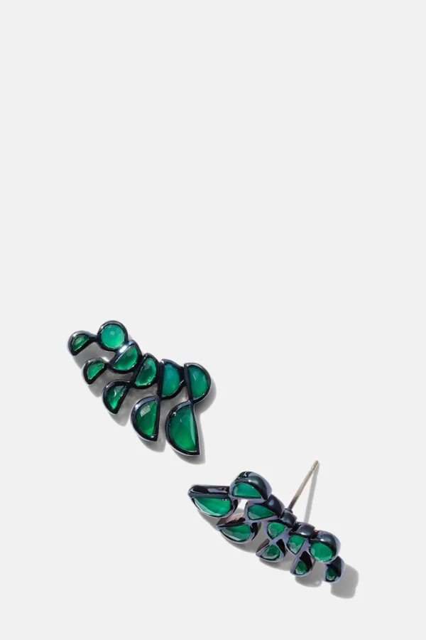 Lobster Earrings - Green Onyx