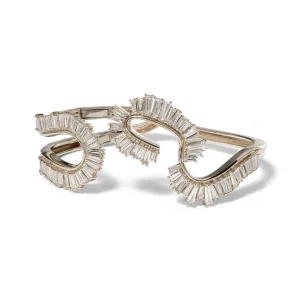 Loop and Fringe Cuff Bracelet - 18k White Gold