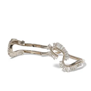 Loop and Fringe Cuff Bracelet - 18k White Gold
