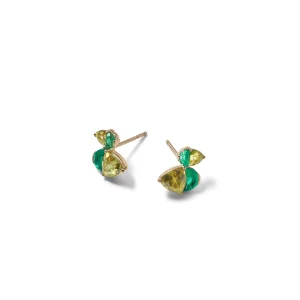 Mallard Studs - Emerald and Sphene