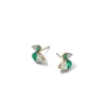 Mallard Studs - Emerald and Diamond