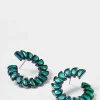 Marabou Bypass Hoops - Green Onyx