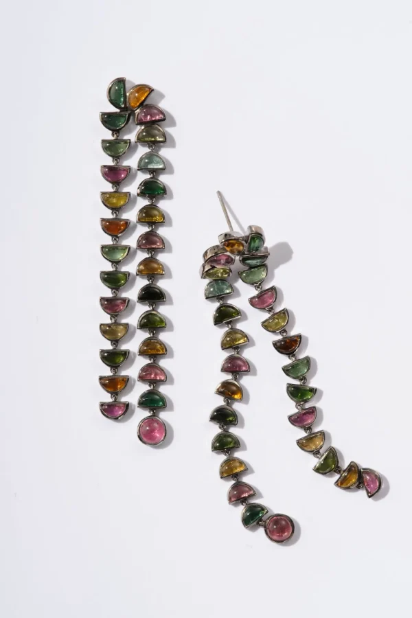 Marabou Earrings - Multi Tourmaline