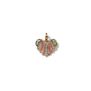 Melodeon Heart Pendant - Bi-Color Tourmaline, Pink Tourmaline