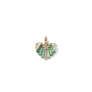 Melodeon Heart Pendant - Ethiopian Opal & Green Tourmaline