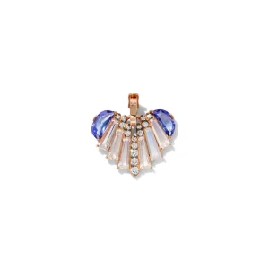 Melodeon Heart Pendant - Rainbow Moonstone, Tanzanite