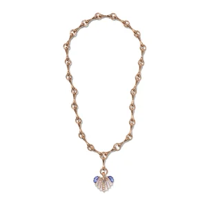 Melodeon Heart Pendant - Rainbow Moonstone, Tanzanite