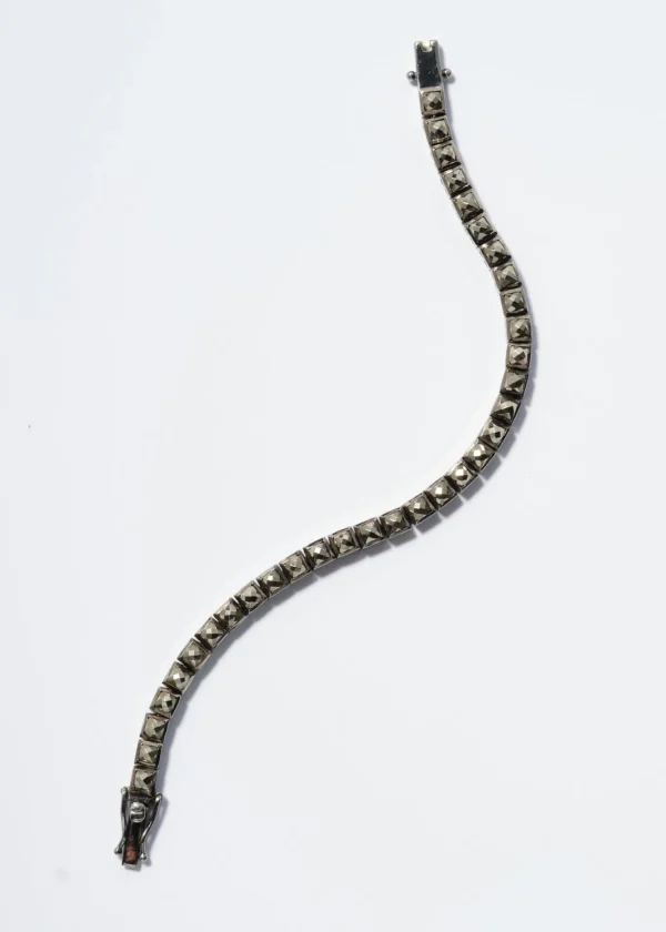 Men's Mini Tile Tennis Bracelet - Pyrite