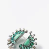 Mezzaluna Studs - Green Onyx, Chrysoprase & Ethiopian Opal