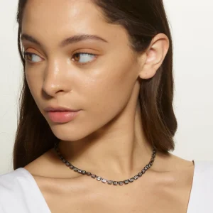 Mini Deco-Tile Rivière Necklace - White Zircon