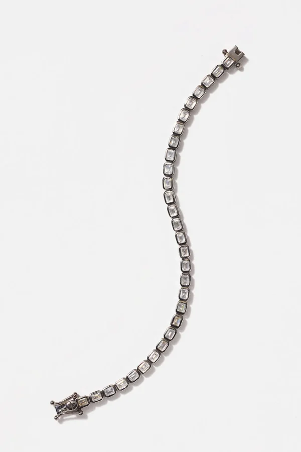 Mini Deco-Tile Tennis Bracelet - White Zircon