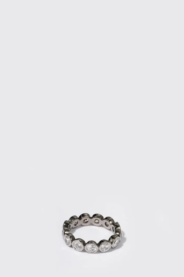 Mini Dot Eternity Band - White Zircon