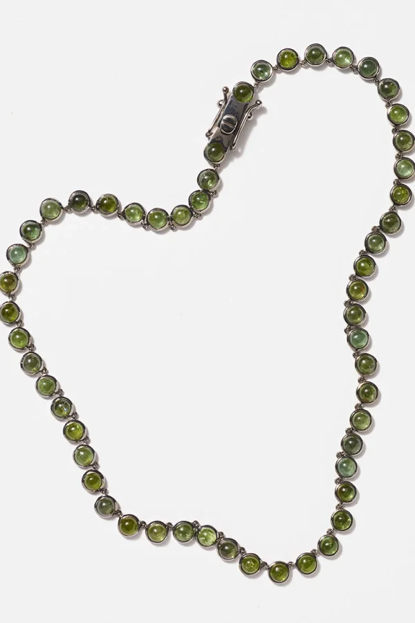 Mini Dot Rivière Necklace - Green Tourmaline