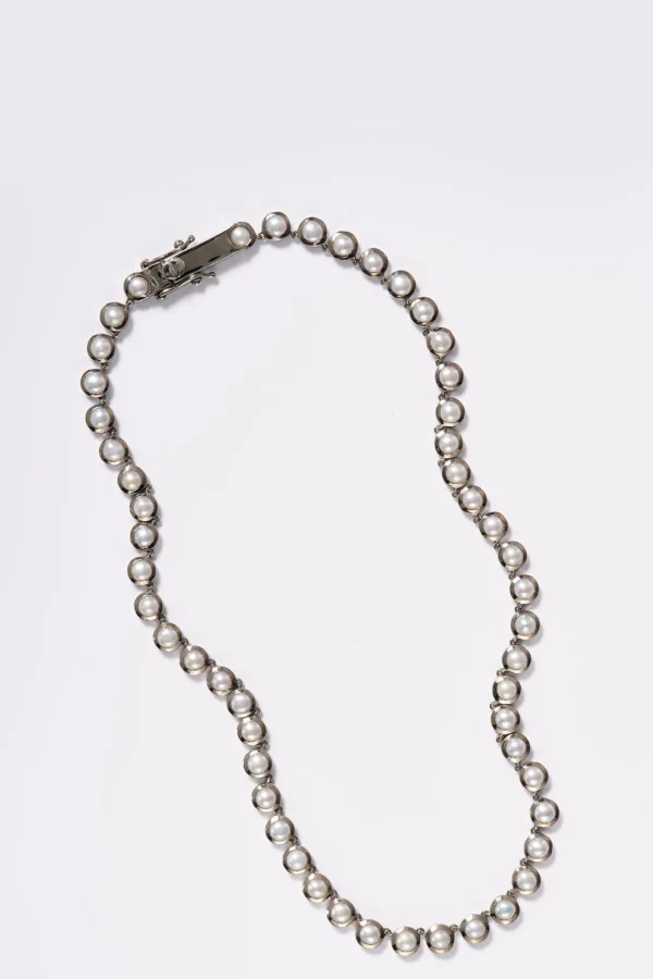 Mini Dot Rivière Necklace - White Pearl