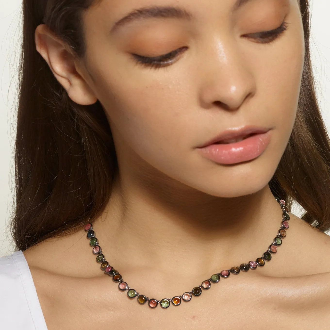 mini_dot_rivire_necklace__1-6.webp Mini Dot Rivière Necklace - Multi Tourmaline