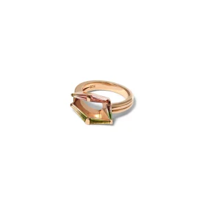 Mini Fold-Over Mosaic Ring - Bi-Color Tourmaline