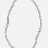 Mini Tile Rivière Necklace - Rainbow Moonstone