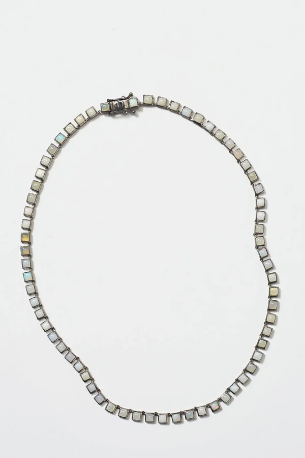 Mini Tile Rivière Necklace - Ethiopian Opal