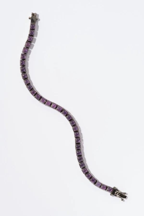 Mini Tile Tennis Bracelet - Amethyst