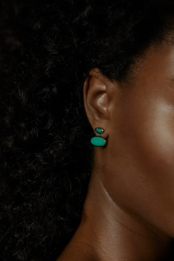 Orbit Earrings - Chrysoprase
