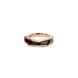 Origami Chapeau Ring - Black Spinel