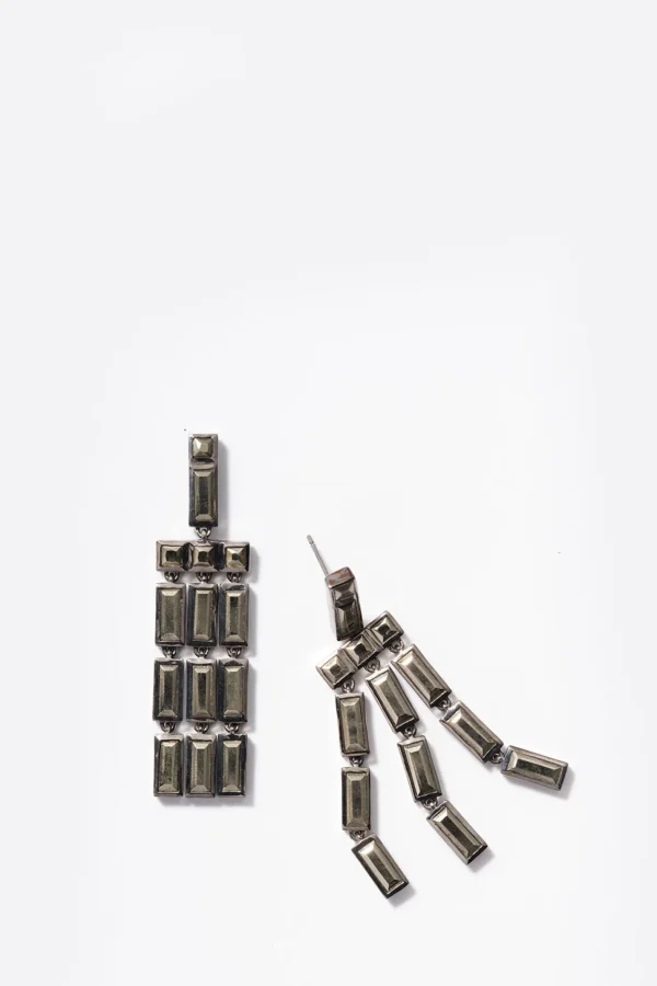 Paintbrush Fringe Earrings - Pyrite