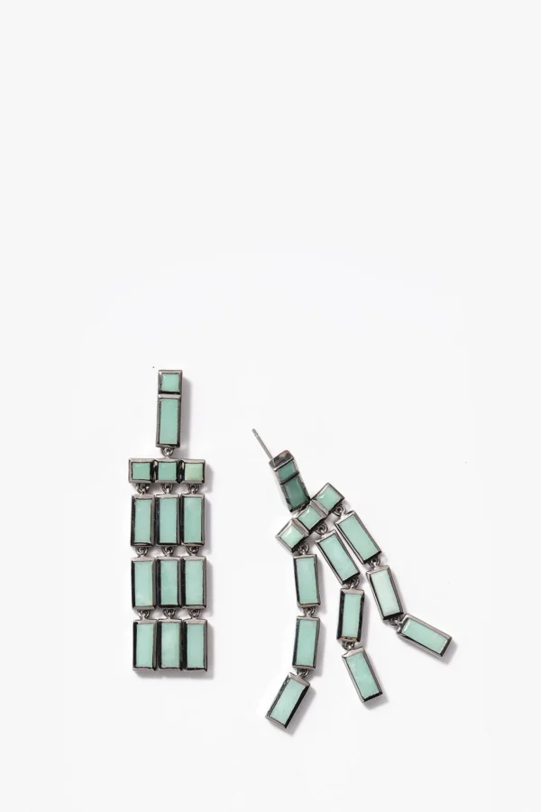 Paintbrush Fringe Earrings - Chrysoprase