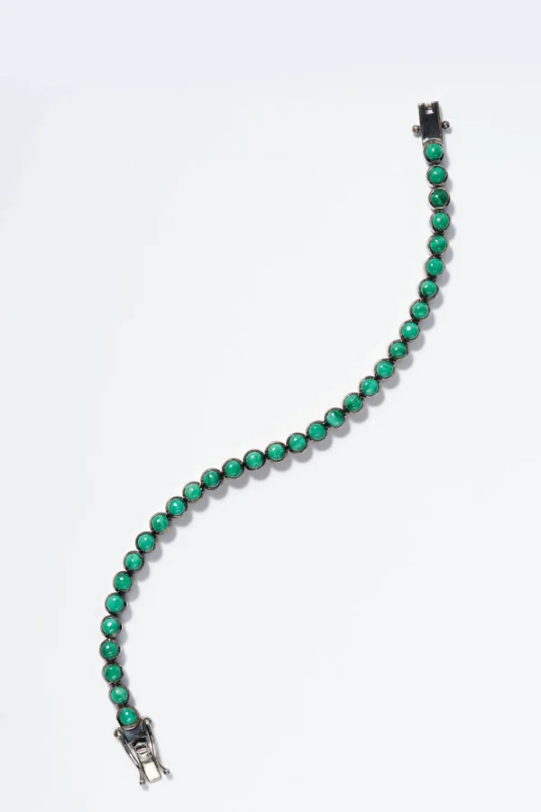 Petite Dot Tennis Bracelet - Malachite