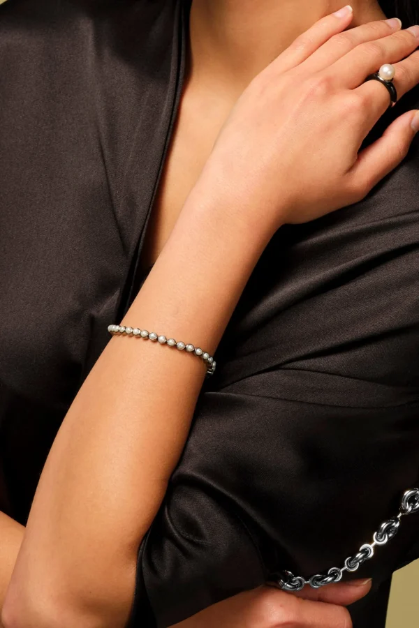 Petite Dot Tennis Bracelet - Pearl
