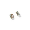 Petite Ruched Hoops - Blue Peruvian Opal, Aquamarine, & Diamond Pavé