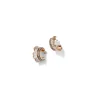 Petite Ruched Hoops - Diamond & Diamond Pavé