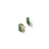Petite Ruched Hoops - Emerald