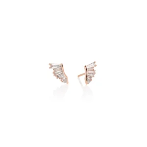 Pleat Earrings - Diamond