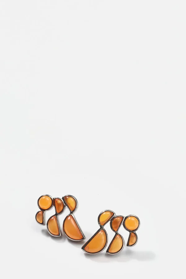 Prawn Earrings - Carnelian