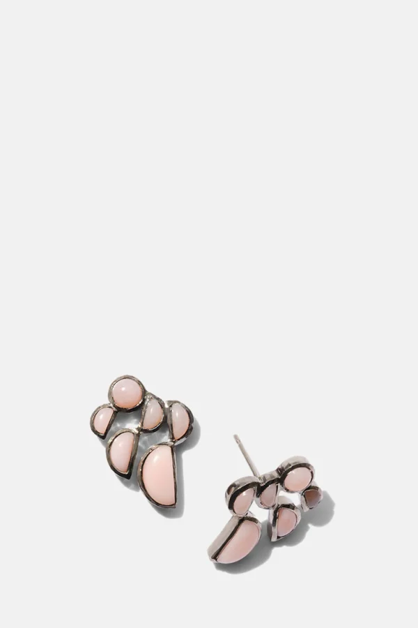 Prawn Earrings - Pink Opal