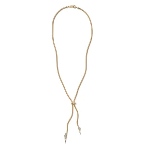 Ruched Bolo Necklace - Diamond with Clasp