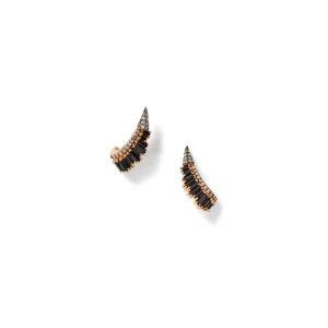 Ruched Ear Clips - Black Spinel