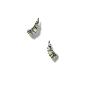 Ruched Ear Clips - Blue Peruvian Opal & Aquamarine