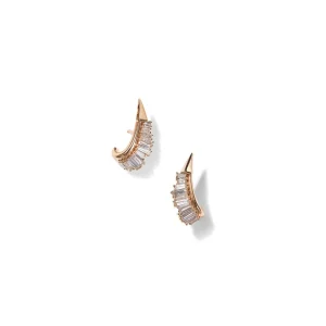 Ruched Ear Clips - Diamond
