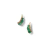 Ruched Ear Clips - Emerald