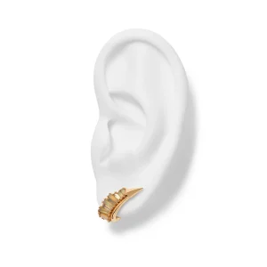 Ruched Ear Clips - Ethiopian Opal