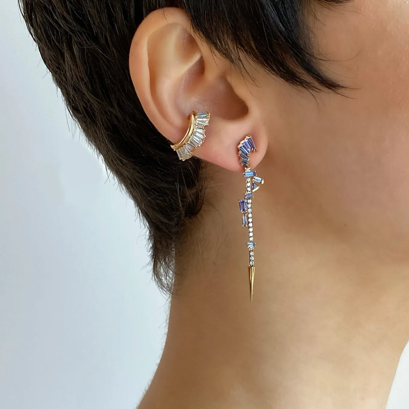 ruched_ear_cuff__diamond_4.webp Ruched Ear Cuff - Diamond