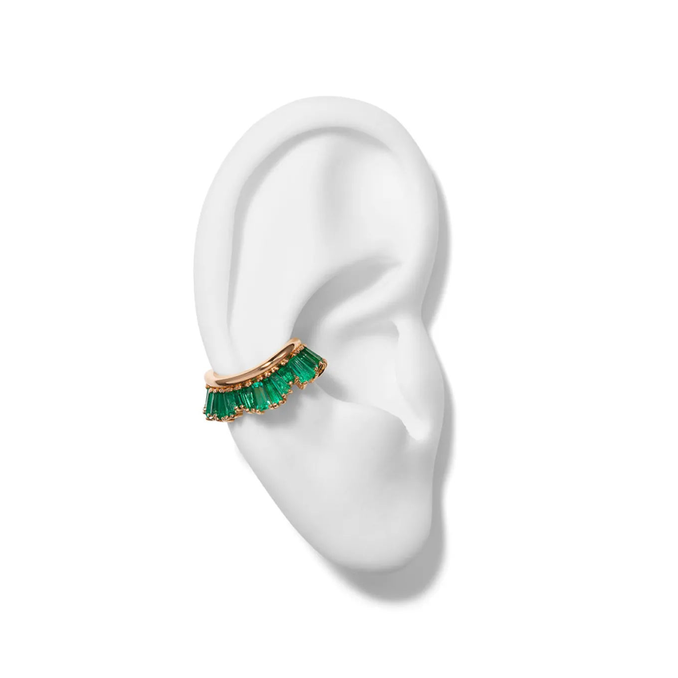 ruched_ear_cuff__emerald_0.webp Ruched Ear Cuff - Emerald