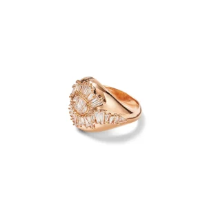 Ruched Emblem Ring - Diamond