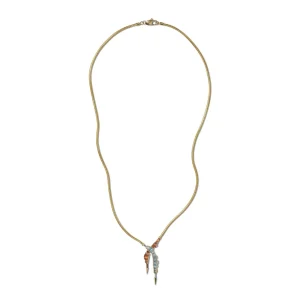 Ruched Lariat Necklace - Aquamarine & Spinel