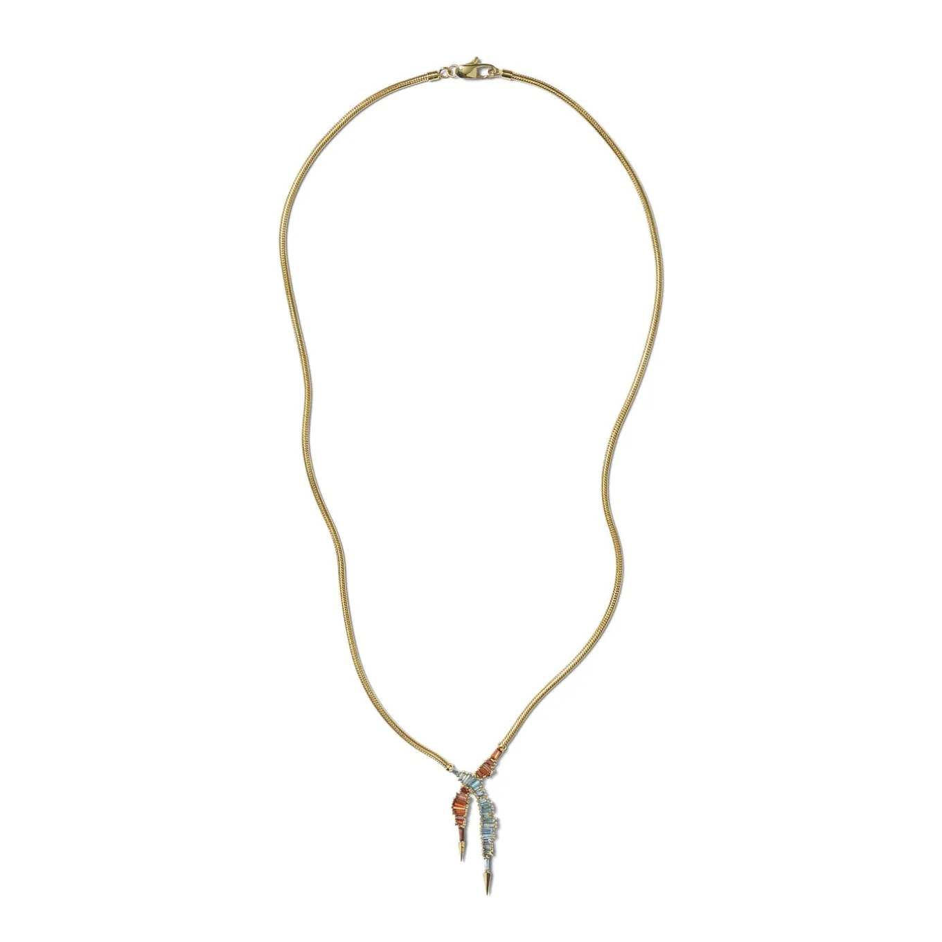 ruched_lariat_necklace__a_0.webp Ruched Lariat Necklace - Aquamarine & Spinel