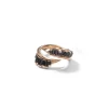Ruched Open Coil Ring - Black Spinel