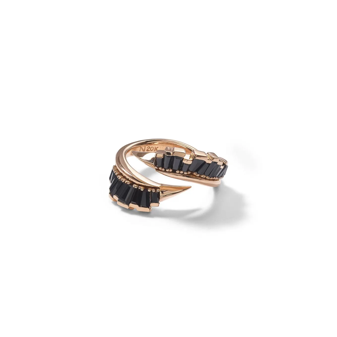 ruched_open_coil_ring__bl_0.webp Ruched Open Coil Ring - Black Spinel