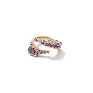 Ruched Open Coil Ring - Tanzanite